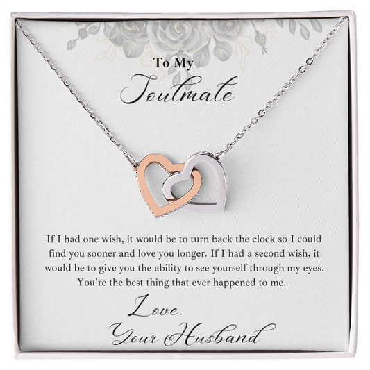 Interlocking Hearts Necklace | To My Soulmate | One Wish