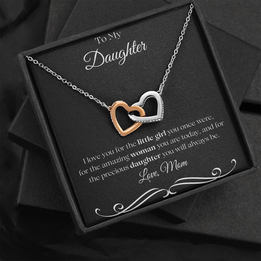 Interlocking Hearts Necklace | To my Daughter | Yesterday, Today, and Tomorrow