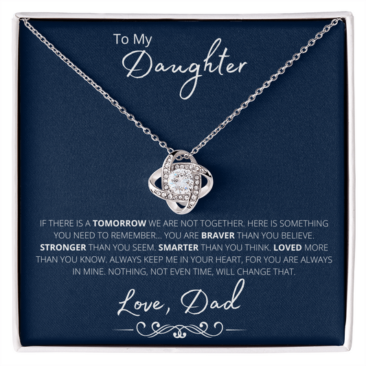 Love Knot Necklace | To my Daughter | If There Is A Tomorrow Navy